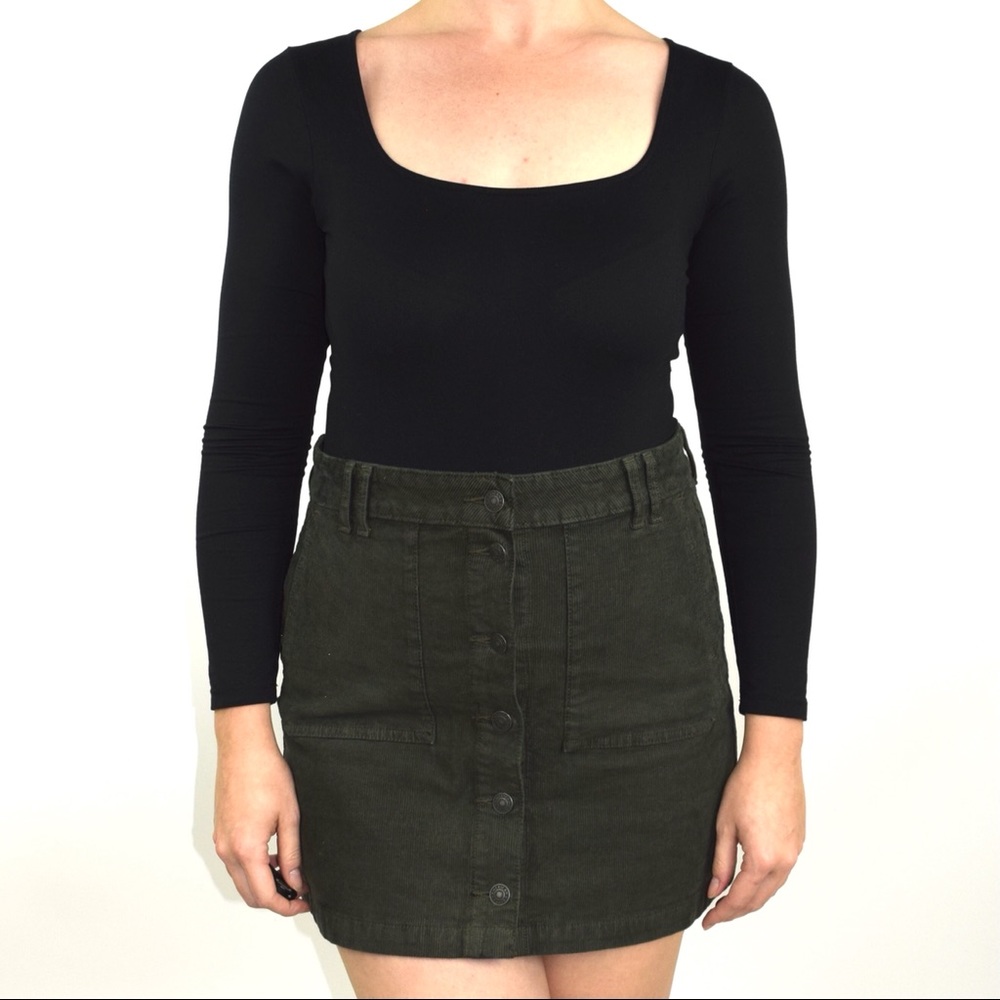 forest green corduroy skirt